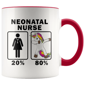 RobustCreative-Neonatal Nurse Dabbing Unicorn 80 20 Principle Superhero Girl Womens - 11oz Accent Mug Medical Personnel Gift Idea