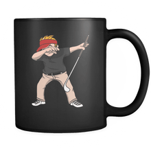 Load image into Gallery viewer, RobustCreative-Dabbing Golf - Golfing Club 11oz Funny Black Coffee Mug - Golfer Course Ball in Hole Game - Women Men Friends Gift - Both Sides Printed (Distressed)
