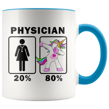 Load image into Gallery viewer, RobustCreative-Physician Dabbing Unicorn 20 80 Principle Superhero Girl Womens - 11oz Accent Mug Medical Personnel Gift Idea
