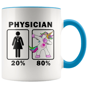 RobustCreative-Physician Dabbing Unicorn 20 80 Principle Superhero Girl Womens - 11oz Accent Mug Medical Personnel Gift Idea