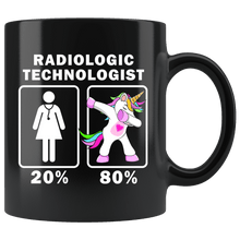 Load image into Gallery viewer, RobustCreative-Radiologic Technologist Dabbing Unicorn 20 80 Principle Superhero Girl Womens - 11oz Black Mug Medical Personnel Gift Idea
