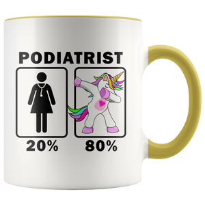 RobustCreative-Podiatrist Dabbing Unicorn 20 80 Principle Superhero Girl Womens - 11oz Accent Mug Medical Personnel Gift Idea