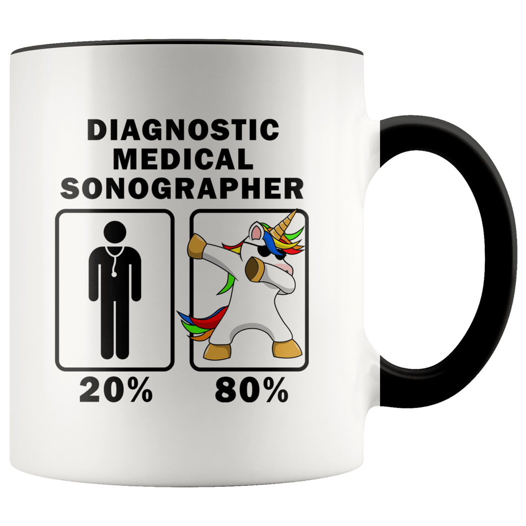 RobustCreative-Diagnostic Medical Sonographer Dabbing Unicorn 80 20 Principle Graduation Gift Mens - 11oz Accent Mug Medical Personnel Gift Idea