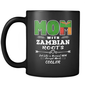 RobustCreative-Best Mom Ever with Zambian Roots - Zambia Flag 11oz Funny Black Coffee Mug - Mothers Day Independence Day - Women Men Friends Gift - Both Sides Printed (Distressed)