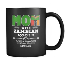 Load image into Gallery viewer, RobustCreative-Best Mom Ever with Zambian Roots - Zambia Flag 11oz Funny Black Coffee Mug - Mothers Day Independence Day - Women Men Friends Gift - Both Sides Printed (Distressed)
