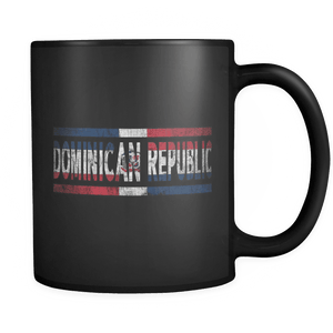 RobustCreative-Retro Vintage Flag Dominican Dominican Republic 11oz Black Coffee Mug ~ Both Sides Printed