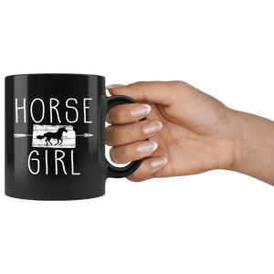 RobustCreative-Kansas Horse Girl Gifts Kansan Shape Country for women - 11oz Black Mug Riding Lover Gift Idea