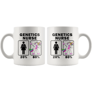 RobustCreative-Genetics Nurse Dabbing Unicorn 20 80 Principle Superhero Girl Womens - 11oz White Mug Medical Personnel Gift Idea