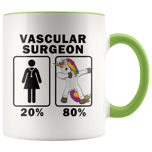 RobustCreative-Vascular Surgeon Dabbing Unicorn 80 20 Principle Superhero Girl Womens - 11oz Accent Mug Medical Personnel Gift Idea