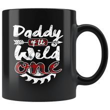 Load image into Gallery viewer, RobustCreative-Daddy of the Wild One Lumberjack Woodworker Sawdust Glitter - 11oz Black Mug Sawdust Glitter is mans glitter Gift Idea
