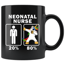 Load image into Gallery viewer, RobustCreative-Neonatal Nurse Dabbing Unicorn 80 20 Principle Graduation Gift Mens - 11oz Black Mug Medical Personnel Gift Idea
