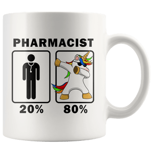 RobustCreative-Pharmacist Dabbing Unicorn 80 20 Principle Graduation Gift Mens - 11oz White Mug Medical Personnel Gift Idea