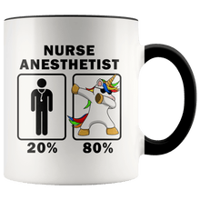 Load image into Gallery viewer, RobustCreative-Nurse Anesthetist Dabbing Unicorn 80 20 Principle Graduation Gift Mens - 11oz Accent Mug Medical Personnel Gift Idea
