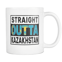 Load image into Gallery viewer, RobustCreative-Straight Outta Kazakhstan - Kazakh Flag 11oz Funny White Coffee Mug - Independence Day Family Heritage - Women Men Friends Gift - Both Sides Printed (Distressed)
