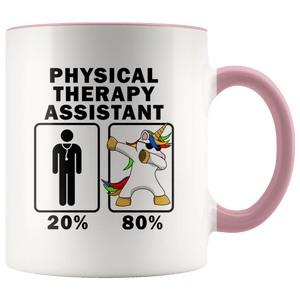 RobustCreative-Physical Therapy Assistant Dabbing Unicorn 80 20 Principle Graduation Gift Mens - 11oz Accent Mug Medical Personnel Gift Idea