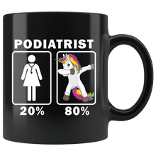 Load image into Gallery viewer, RobustCreative-Podiatrist Dabbing Unicorn 80 20 Principle Superhero Girl Womens - 11oz Black Mug Medical Personnel Gift Idea
