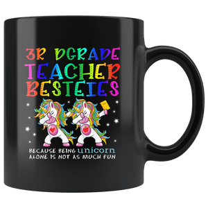 RobustCreative-3rd Third Grade Teacher Besties Teacher's Day Best Friend Black 11oz Mug Gift Idea