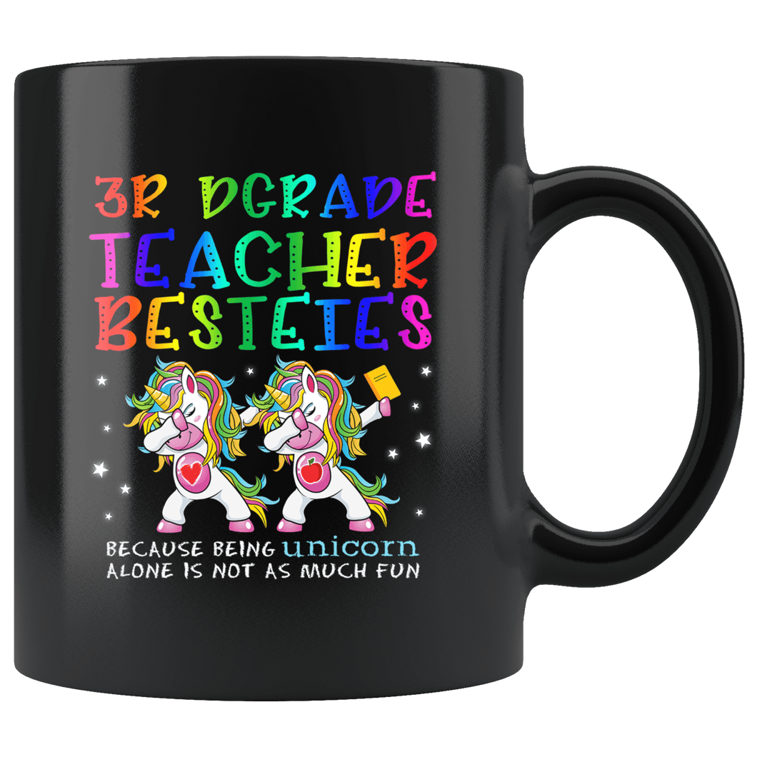RobustCreative-3rd Third Grade Teacher Besties Teacher's Day Best Friend Black 11oz Mug Gift Idea