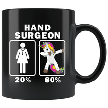 Load image into Gallery viewer, RobustCreative-Hand Surgeon Dabbing Unicorn 80 20 Principle Superhero Girl Womens - 11oz Black Mug Medical Personnel Gift Idea
