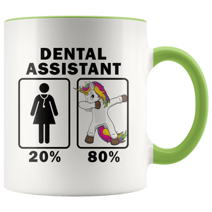 RobustCreative-Dental Assistant Dabbing Unicorn 80 20 Principle Superhero Girl Womens - 11oz Accent Mug Medical Personnel Gift Idea