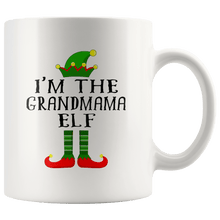 Load image into Gallery viewer, RobustCreative-Im The Grandmama Elf Matching Family Christmas - 11oz White Mug Christmas group green pjs costume Gift Idea
