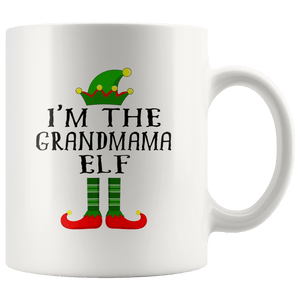 RobustCreative-Im The Grandmama Elf Matching Family Christmas - 11oz White Mug Christmas group green pjs costume Gift Idea