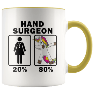 RobustCreative-Hand Surgeon Dabbing Unicorn 80 20 Principle Superhero Girl Womens - 11oz Accent Mug Medical Personnel Gift Idea