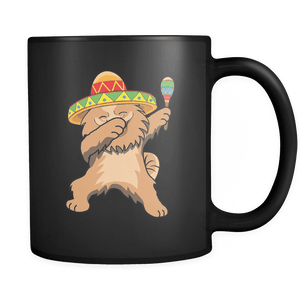 RobustCreative-Dabbing Pomeranian Dog in Sombrero - Cinco De Mayo Mexican Fiesta - Dab Dance Mexico Party - 11oz Black Funny Coffee Mug Women Men Friends Gift ~ Both Sides Printed