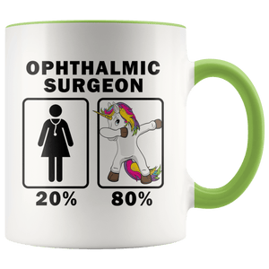 RobustCreative-Ophthalmic Surgeon Dabbing Unicorn 80 20 Principle Superhero Girl Womens - 11oz Accent Mug Medical Personnel Gift Idea