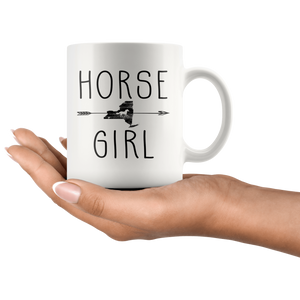 RobustCreative-New York Horse Girl Yorker Shape Country for women - 11oz White Mug Racing Lover Gift Idea