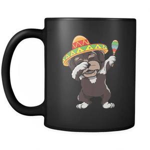 RobustCreative-Dabbing Havanese Dog in Sombrero - Cinco De Mayo Mexican Fiesta - Dab Dance Mexico Party - 11oz Black Funny Coffee Mug Women Men Friends Gift ~ Both Sides Printed