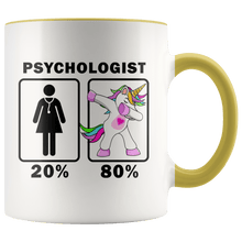 Load image into Gallery viewer, RobustCreative-Psychologist Dabbing Unicorn 20 80 Principle Superhero Girl Womens - 11oz Accent Mug Medical Personnel Gift Idea
