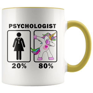 RobustCreative-Psychologist Dabbing Unicorn 20 80 Principle Superhero Girl Womens - 11oz Accent Mug Medical Personnel Gift Idea