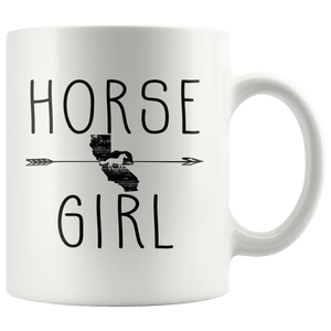 RobustCreative-California Horse Girl Gifts Californian Shape Country for women - 11oz White Mug Racing Lover Gift Idea