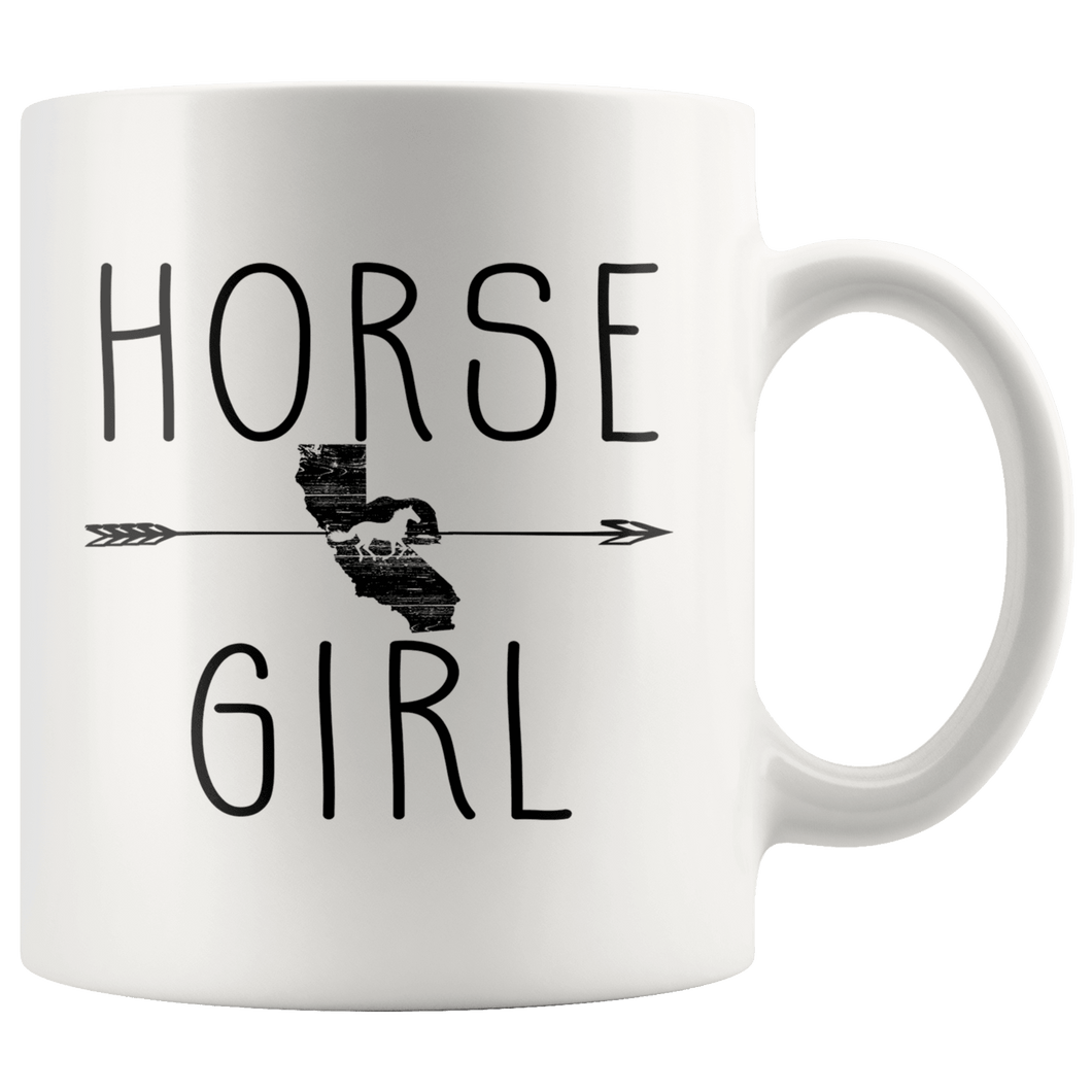 RobustCreative-California Horse Girl Gifts Californian Shape Country for women - 11oz White Mug Racing Lover Gift Idea