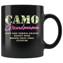 Load image into Gallery viewer, RobustCreative-Military Grandmama Just Like Normal Camouflage Camo - Military Family 11oz Black Mug Deployed Duty Forces support troops CONUS Gift Idea - Both Sides Printed
