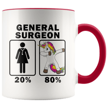 Load image into Gallery viewer, RobustCreative-General Surgeon Dabbing Unicorn 80 20 Principle Superhero Girl Womens - 11oz Accent Mug Medical Personnel Gift Idea
