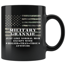 Load image into Gallery viewer, RobustCreative-Military Grannie Just Like Normal Family Camo Flag - Military Family 11oz Black Mug Deployed Duty Forces support troops CONUS Gift Idea - Both Sides Printed
