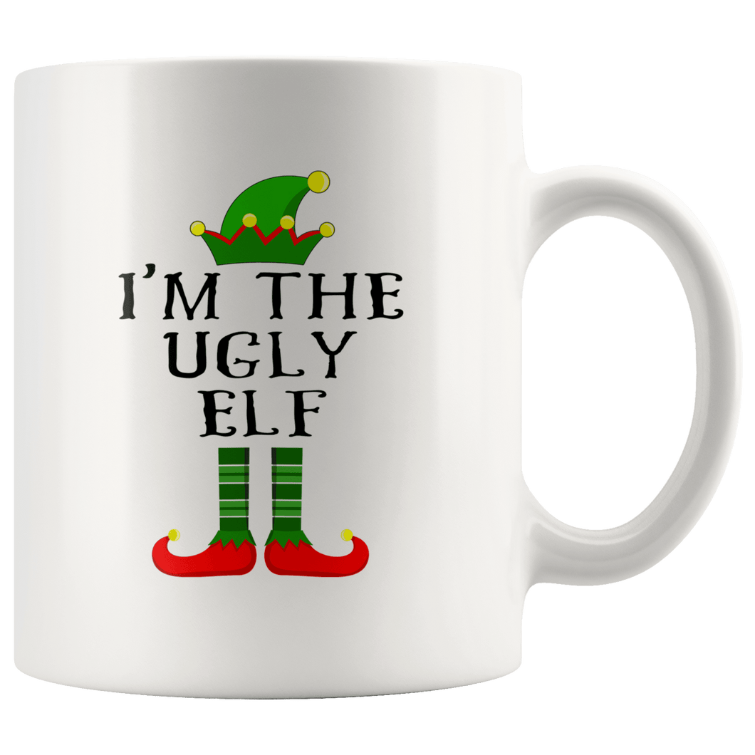 RobustCreative-Im The Ugly Elf Matching Family Christmas - 11oz White Mug Christmas group green pjs costume Gift Idea