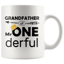 Load image into Gallery viewer, RobustCreative-Grandfather of Mr Onederful  1st Birthday Baby Boy Outfit White 11oz Mug Gift Idea
