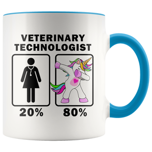 RobustCreative-Veterinary Technologist Dabbing Unicorn 20 80 Principle Superhero Girl Womens - 11oz Accent Mug Medical Personnel Gift Idea