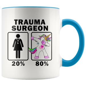 RobustCreative-Trauma Surgeon Dabbing Unicorn 20 80 Principle Superhero Girl Womens - 11oz Accent Mug Medical Personnel Gift Idea