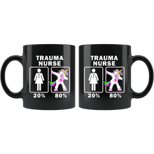 Load image into Gallery viewer, RobustCreative-Trauma Nurse Dabbing Unicorn 20 80 Principle Superhero Girl Womens - 11oz Black Mug Medical Personnel Gift Idea
