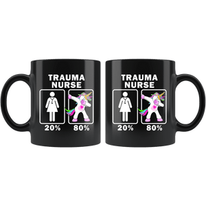 RobustCreative-Trauma Nurse Dabbing Unicorn 20 80 Principle Superhero Girl Womens - 11oz Black Mug Medical Personnel Gift Idea