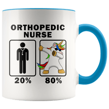 Load image into Gallery viewer, RobustCreative-Orthopedic Nurse Dabbing Unicorn 80 20 Principle Graduation Gift Mens - 11oz Accent Mug Medical Personnel Gift Idea
