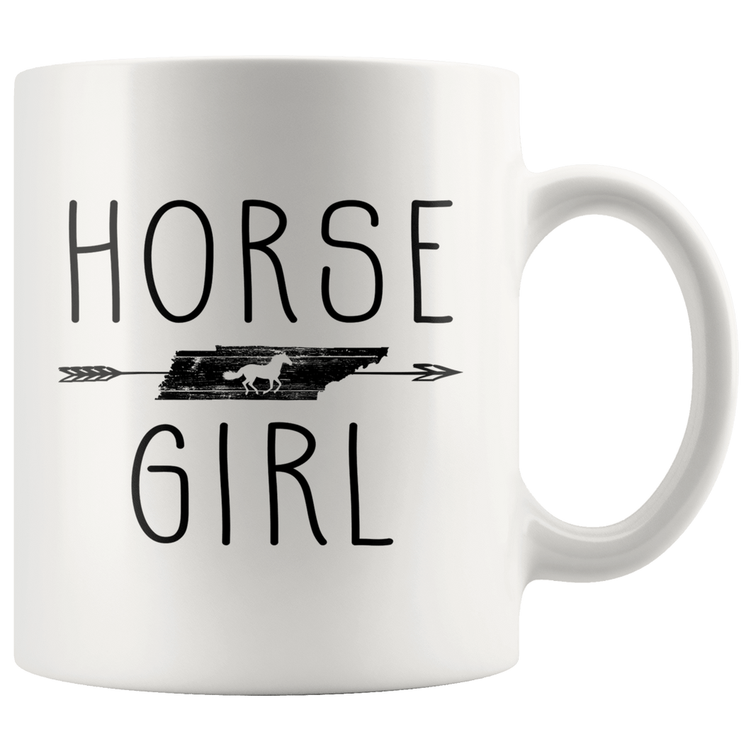 RobustCreative-Tennessee Horse Girl Gifts Tennessean Shape Country for women - 11oz White Mug Riding Lover Gift Idea