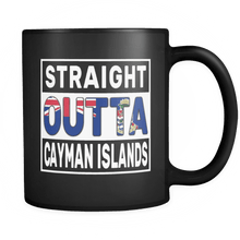 Load image into Gallery viewer, RobustCreative-Straight Outta Cayman Islands - Caymanian Flag 11oz Funny Black Coffee Mug - Independence Day Family Heritage - Women Men Friends Gift - Both Sides Printed (Distressed)
