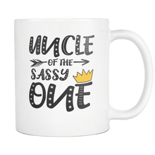 Load image into Gallery viewer, RobustCreative-Uncle of The Sassy One Queen King - Funny Family 11oz Funny White Coffee Mug - 1st Birthday Party Gift - Women Men Friends Gift - Both Sides Printed (Distressed)
