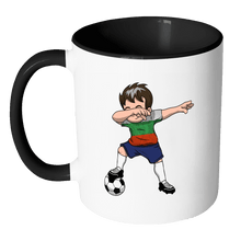 Load image into Gallery viewer, RobustCreative-Dabbing Soccer Boys Bulgaria Bulgarian Sofia Gift National Soccer Tournament Game 11oz Black &amp; White Coffee Mug ~ Both Sides Printed
