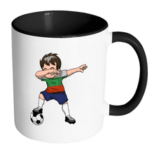 Load image into Gallery viewer, RobustCreative-Dabbing Soccer Boys Bulgaria Bulgarian Sofia Gift National Soccer Tournament Game 11oz Black &amp; White Coffee Mug ~ Both Sides Printed
